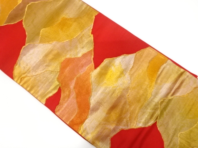 アンティーク　山並み模様織出し袋帯（着用可）